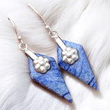 Dumortierite Blue Quartz Solid 925 Sterling Silver Earrings