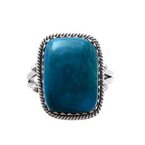 Azurite Chrysocolla Solid 925 Sterling Silver Ring 9