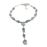 Rough Moonstone Silver Necklace