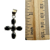 CROSS Black Onyx Solid 925 Sterling Silver Pendant