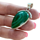 Malachite Solid 925 Sterling Silver Pendant