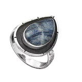 Dumortierite Blue Quartz Solid 925 Sterling Silver Ring 6.5