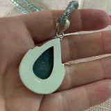 Blue Apatite Solid 925 Sterling Silver Pendant Necklace