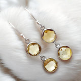 Citrine Solid 925 Sterling Silver Earrings