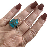 Kingman Turquoise Solid 925 Sterling Silver Ring 8