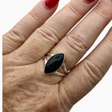 Blue Sandstone Solid 925 Sterling Silver Ring 6