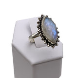 Rainbow Moonstone Solid 925 Sterling Silver Ring