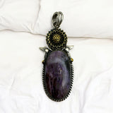 Charoite Solid 925 Sterling Silver Pendant