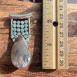 Montana Agate Solid 925 Sterling Silver Pendant