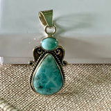 Larimar Solid 925 Sterling Silver Pendant