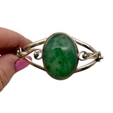 Nephrite Jade Solid 925 Sterling Silver Cuff Bracelet