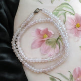 6x4mm Rose Quartz Beaded Necklace