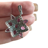 Amethyst & CZ Solid 925 Sterling Silver Pendant