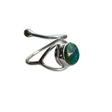 Blue & Green Turquoise Solid 925 Sterling Silver Ring adj