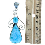 Larimar Solid 925 Sterling Silver Pendant