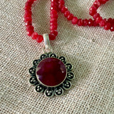 Ruby Solid 925 Sterling Silver Pendant Necklace