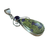 Atlantasite & Amethyst Solid 925 Sterling Silver Pendant