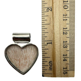 HEART Scolecite & Garnet Solid 925 Sterling Silver Pendant