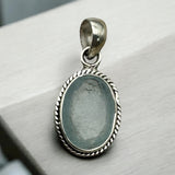 Aquamarine Solid 925 Sterling Silver Pendant