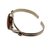 Rhodochrosite Solid 925 Sterling Silver Cuff Bracelet