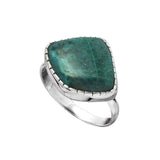 Azurite Chrysocolla Solid 925 Sterling Silver Ring 8