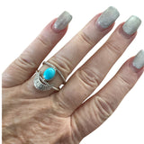 MOON Turquoise Solid 925 Sterling Silver Ring