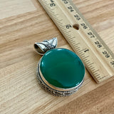 Green Onyx Solid 925 Sterling Silver Pendant