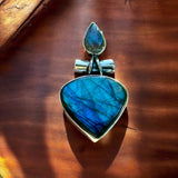 Blue Labradorite Solid 925 Sterling Silver Pendant