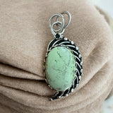 Lemon Chrysoprase Solid 925 Sterling Silver Pendant