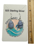 Blue Lace Agate Solid 925 Sterling Silver Earrings