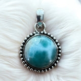 Caribbean Larimar Solid 925 Sterling Silver Pendant