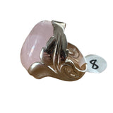 Rose Quartz Solid 925 Sterling Silver Ring 8