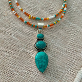 Turquoise Solid 925 Sterling Silver Pendant Necklace