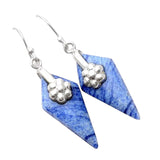 Dumortierite Blue Quartz Solid 925 Sterling Silver Earrings