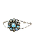 FLOWER Labradorite Solid 925 Sterling Silver Cuff Bracelet