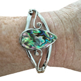 Abalone Solid 925 Sterling Silver Cuff Bracelet