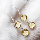 Citrine Solid 925 Sterling Silver Earrings