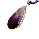 Chevron Amethyst Solid 925 Sterling Silver Pendant Necklace