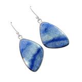 Dumortierite Blue Quartz Solid 925 Sterling Silver Earrings