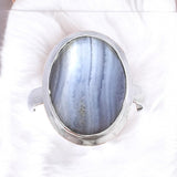 Blue Lace Agate Solid 925 Sterling Silver Ring 7