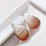 Lake Superior Agate Solid 925 Sterling Silver Earrings