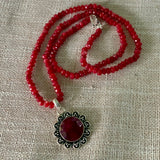 Ruby Solid 925 Sterling Silver Pendant Necklace