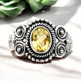 Citrine Solid 925 Sterling Silver Ring 8