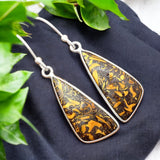 Coquina Jasper Solid 925 Sterling Silver Earrings