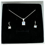 Rainbow Moonstone Solid 925 Sterling Silver Pendant Earrings Necklace set