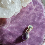 Amethyst teardrop Solid 925 Sterling Silver Pendant