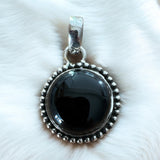 Black Onyx Solid 925 Sterling Silver Pendant