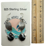 White Buffalo Turquoise Solid 925 Sterling Silver Earrings