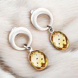 Citrine Solid 925 Sterling Silver Earrings