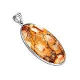 Mexican Birds Eye Jasper Solid 925 Sterling Silver Pendant